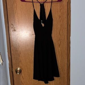 Windsor Little Black Spaghetti Strap Mini Dress